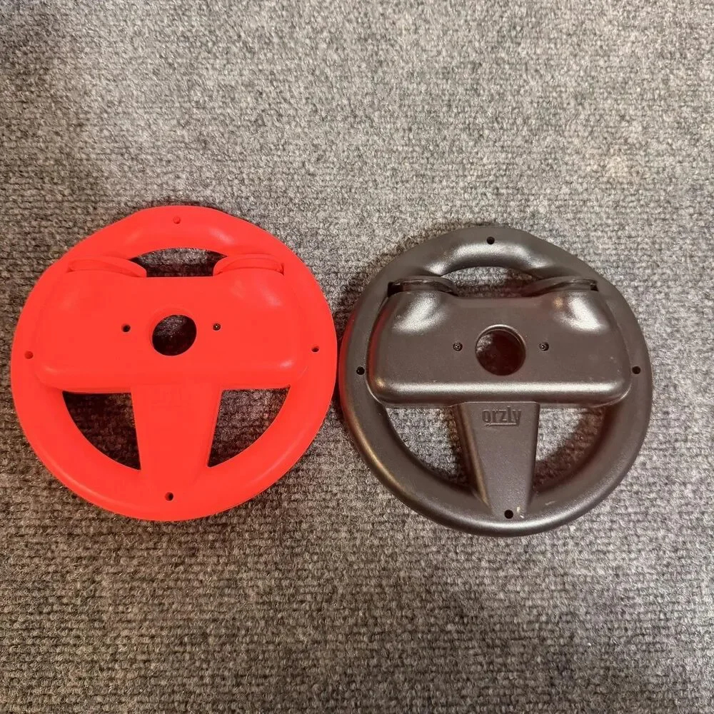 Orzly Racing Wheel Joy-Con Controller Grips Nintendo Switch Red Black Pair